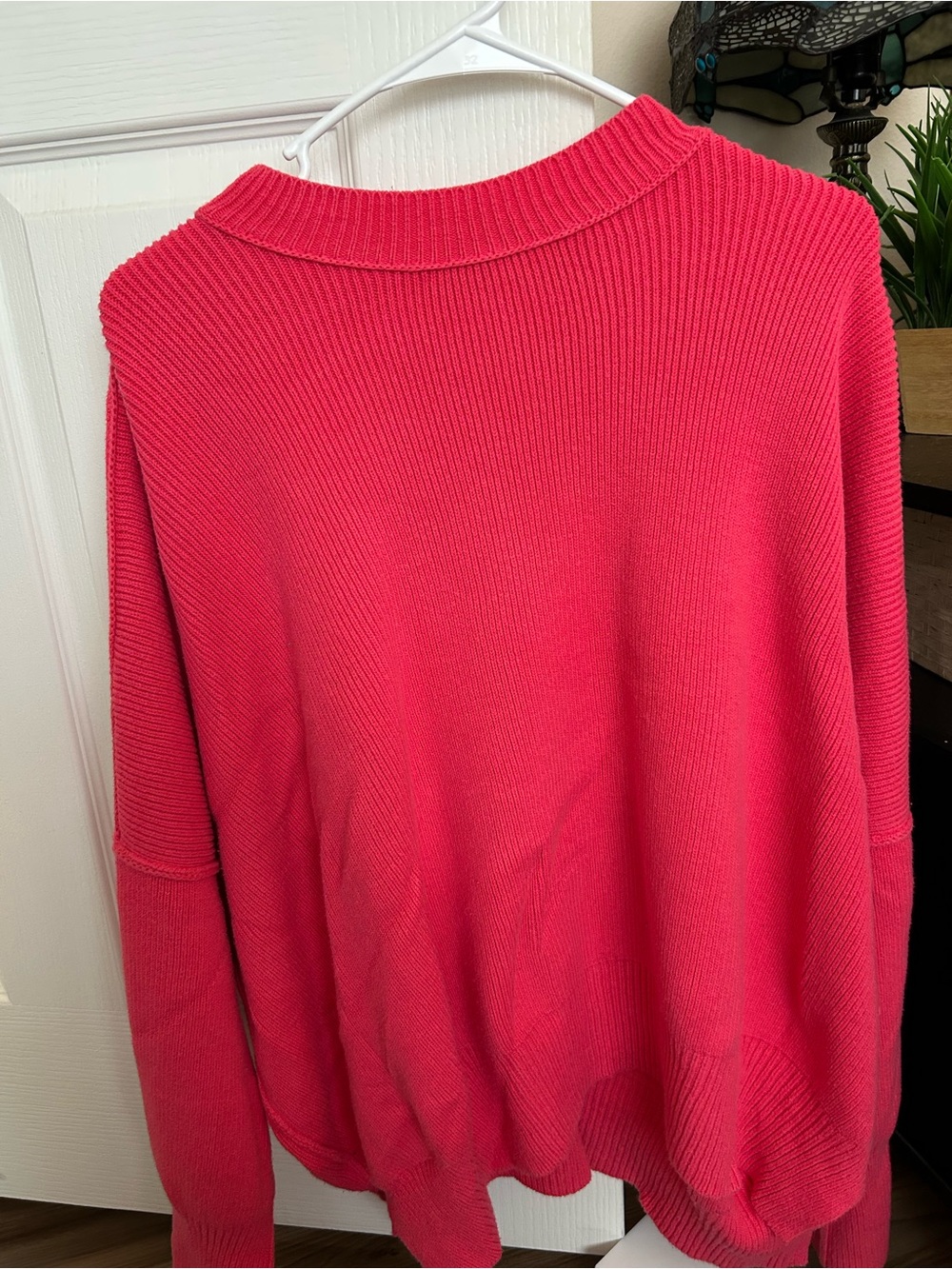 Free people Women's Relaxed Crewneck Sweater in Bright Pink